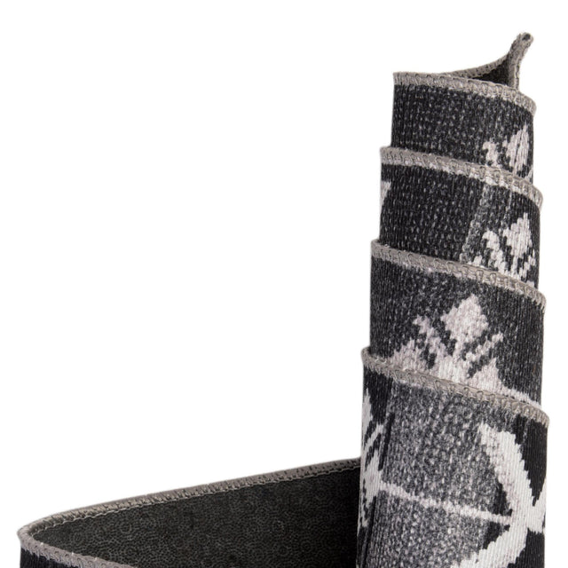 Washable Black and White 3' 6 x 5' 6 Timeless Rectangle Area Rug Easy to Clean Stain Resistant & Durable Traditional Classic Vintage Design Carpet for Sale at Rug Engine