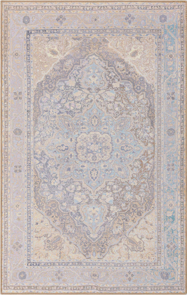 Washable Cream 3' 6 x 5' 6 Timeless Rectangle Area Rug Easy to Clean Stain Resistant & Durable Traditional Classic Vintage Design Carpet for Sale at Rug Engine