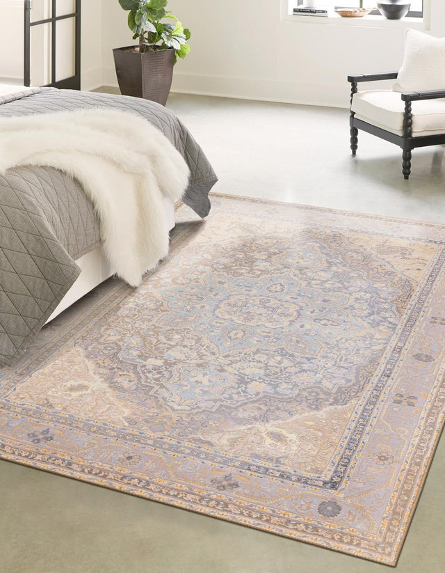 Washable Cream 8' 4 x 12' Timeless Rectangle Area Rug Easy to Clean Stain Resistant & Durable Traditional Classic Vintage Design Carpet for Sale at Rug Engine