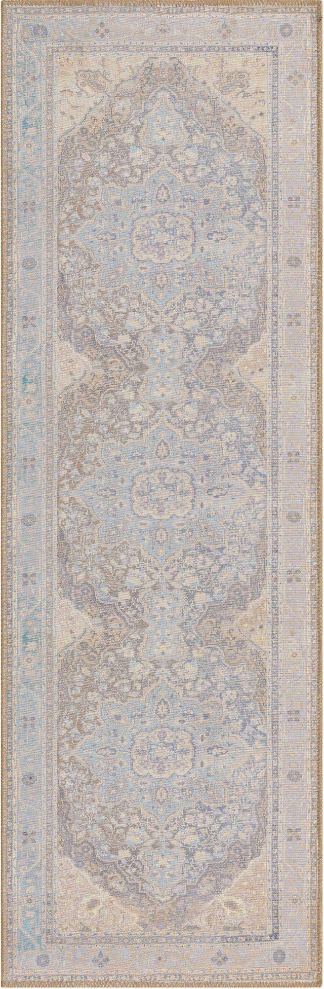 Washable Cream 2' x 6' Timeless Runner Area Rug Easy to Clean Stain Resistant & Durable Traditional Classic Vintage Design Carpet for Sale at Rug Engine