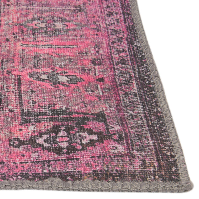 Washable Pink 5' x 8' Timeless Rectangle Area Rug Easy to Clean Stain Resistant & Durable Traditional Classic Vintage Design Carpet for Sale at Rug Engine