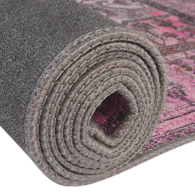 Washable Pink 5' x 8' Timeless Rectangle Area Rug Easy to Clean Stain Resistant & Durable Traditional Classic Vintage Design Carpet for Sale at Rug Engine