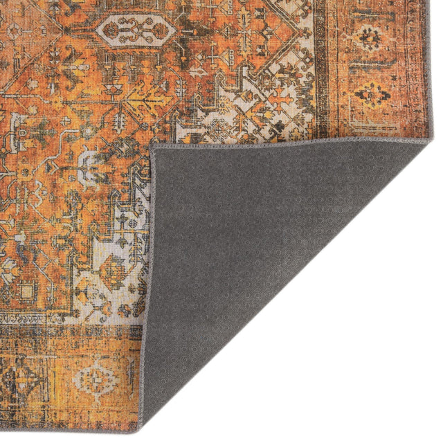 Washable Yellow 7' 6 x 7' 6 Timeless Square Area Rug Easy to Clean Stain Resistant & Durable Traditional Classic Vintage Design Carpet for Sale at Rug Engine