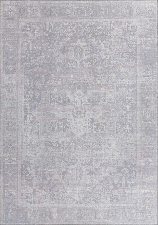 Washable Gray 8' 4 x 12' Timeless Rectangle Area Rug Easy to Clean Stain Resistant & Durable Traditional Classic Vintage Design Carpet for Sale at Rug Engine