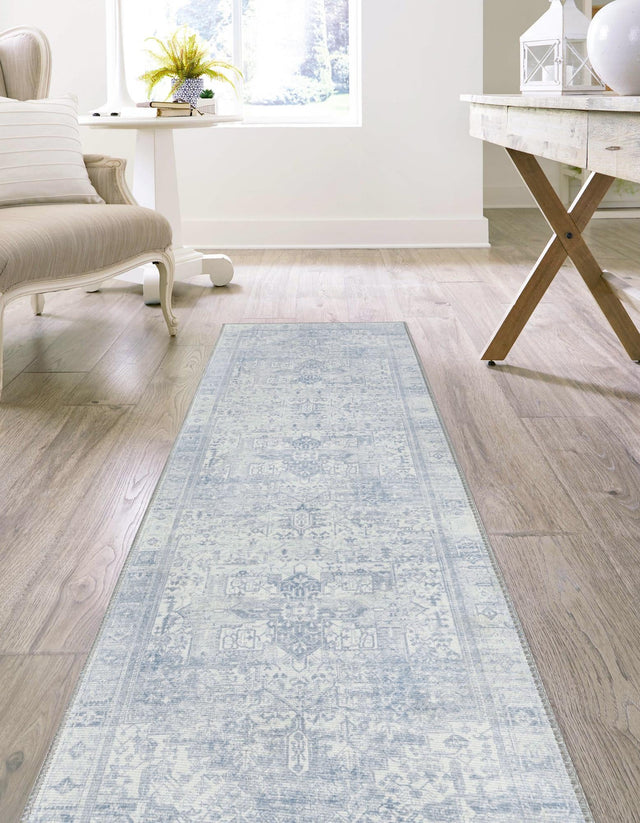 Washable Ivory 2' x 6' Timeless Runner Area Rug Easy to Clean Stain Resistant & Durable Traditional Classic Vintage Design Carpet for Sale at Rug Engine