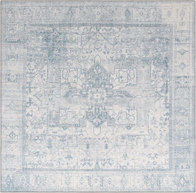 Washable Ivory 7' 6 x 7' 6 Timeless Square Area Rug Easy to Clean Stain Resistant & Durable Traditional Classic Vintage Design Carpet for Sale at Rug Engine