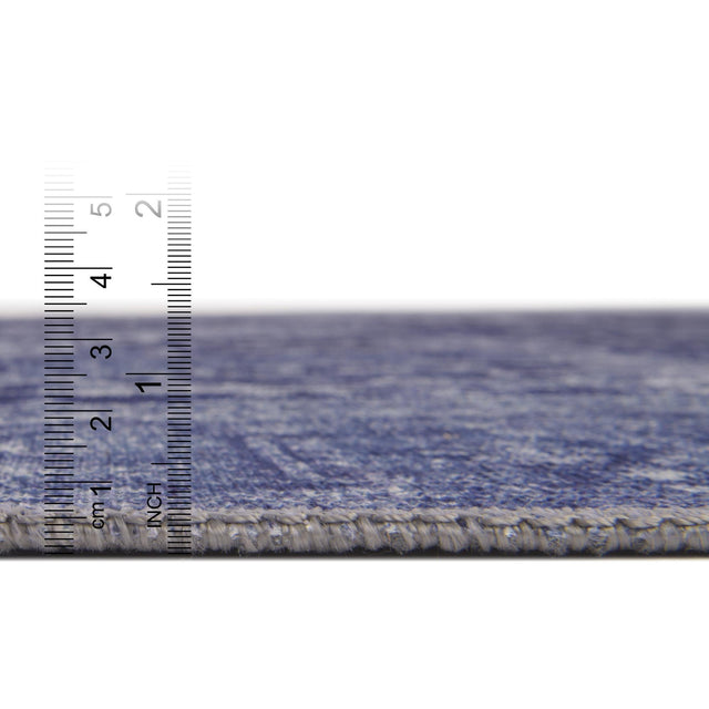 Washable Navy Blue 7' 6 x 7' 6 Timeless Square Area Rug Easy to Clean Stain Resistant & Durable Traditional Classic Vintage Design Carpet for Sale at Rug Engine