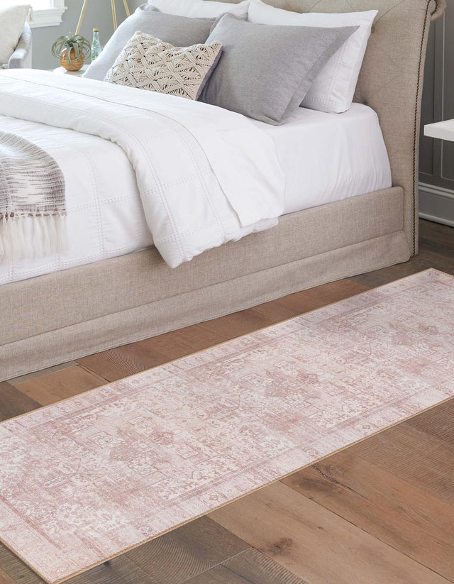 Washable Beige 2' x 6' Timeless Runner Area Rug Easy to Clean Stain Resistant & Durable Traditional Classic Vintage Design Carpet for Sale at Rug Engine