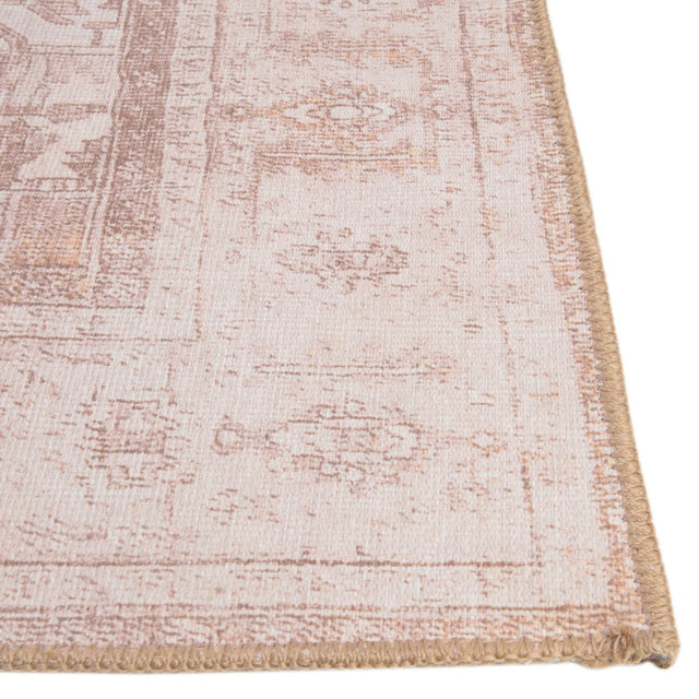 Washable Beige 7' 6 x 7' 6 Timeless Square Area Rug Easy to Clean Stain Resistant & Durable