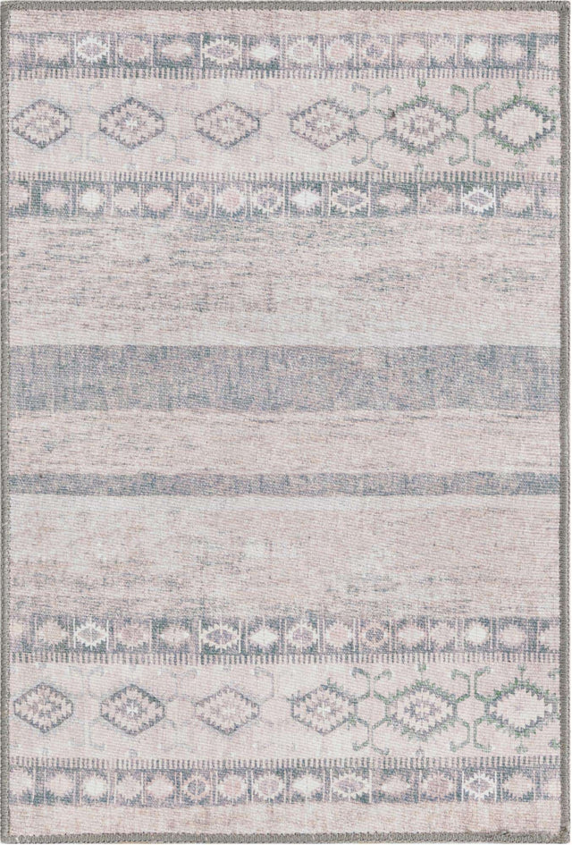 Washable Gray 2' x 3' Timeless Rectangle Area Rug Easy to Clean Stain Resistant & Durable Traditional Classic Vintage Design Carpet for Sale at Rug Engine