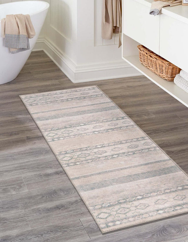 Washable Gray 2' 6 x 12' Timeless Runner Area Rug Easy to Clean Stain Resistant & Durable Traditional Classic Vintage Design Carpet for Sale at Rug Engine