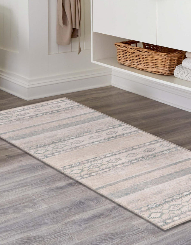 Washable Gray 2' 6 x 12' Timeless Runner Area Rug Easy to Clean Stain Resistant & Durable Traditional Classic Vintage Design Carpet for Sale at Rug Engine