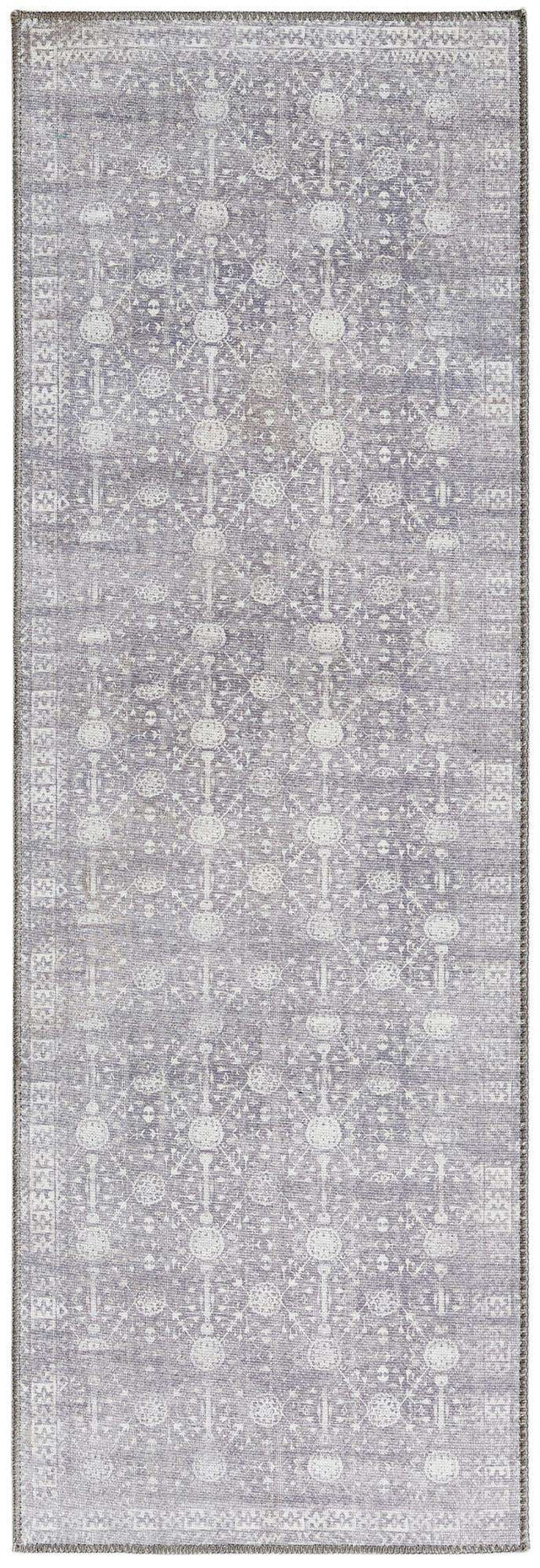 Washable Gray 2' x 6' Timeless Runner Area Rug Easy to Clean Stain Resistant & Durable Traditional Classic Vintage Design Carpet for Sale at Rug Engine