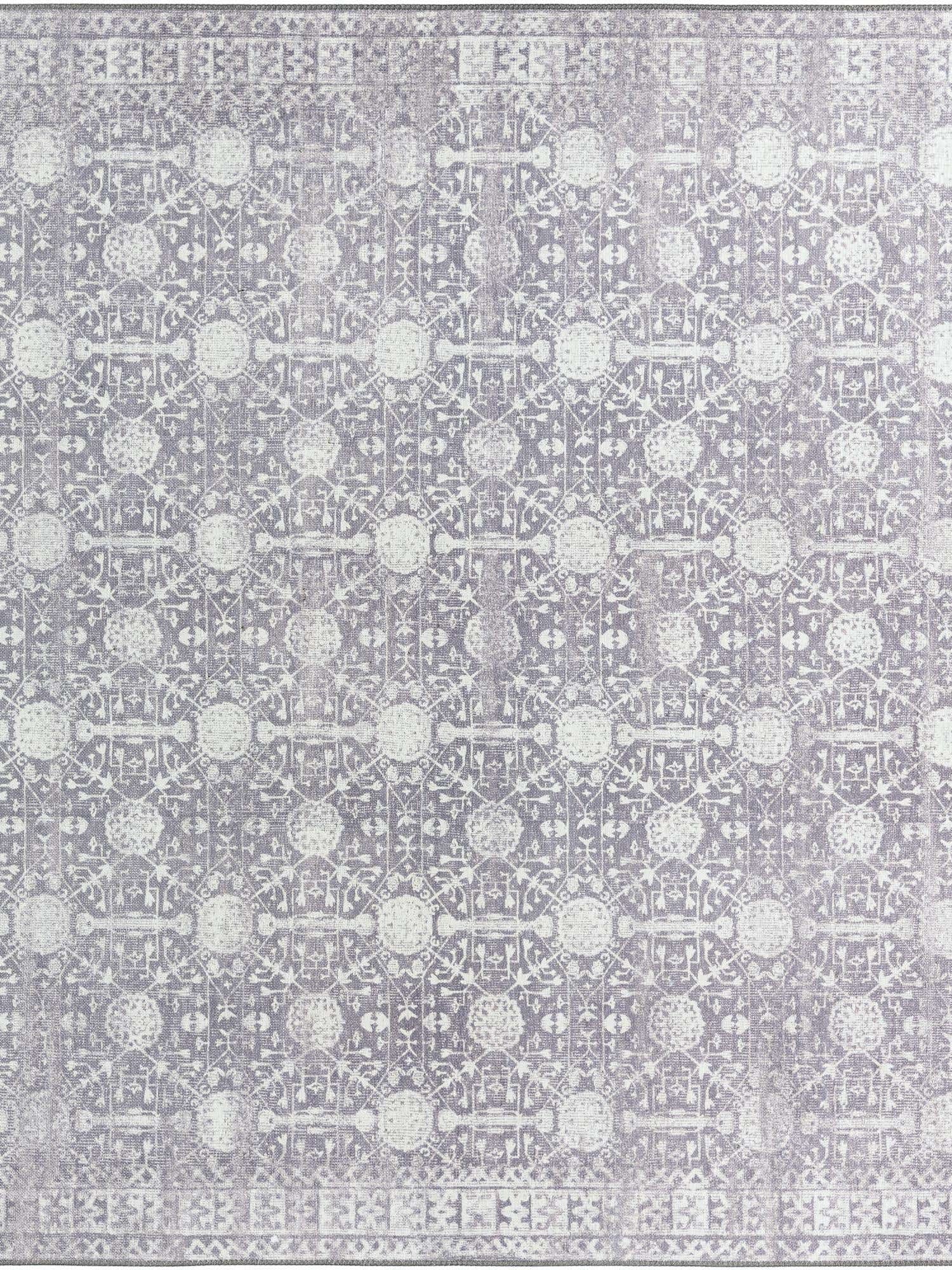 Washable Gray 7' 6 x 7' 6 Timeless Square Area Rug Easy to Clean Stain Resistant & Durable