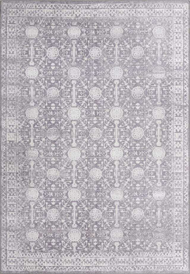 Washable Gray 8' 4 x 12' Timeless Rectangle Area Rug Easy to Clean Stain Resistant & Durable Traditional Classic Vintage Design Carpet for Sale at Rug Engine