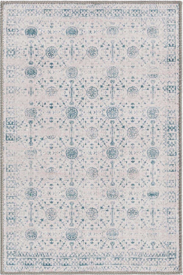 Washable Ivory 2' x 3' Timeless Rectangle Area Rug Easy to Clean Stain Resistant & Durable Traditional Classic Vintage Design Carpet for Sale at Rug Engine