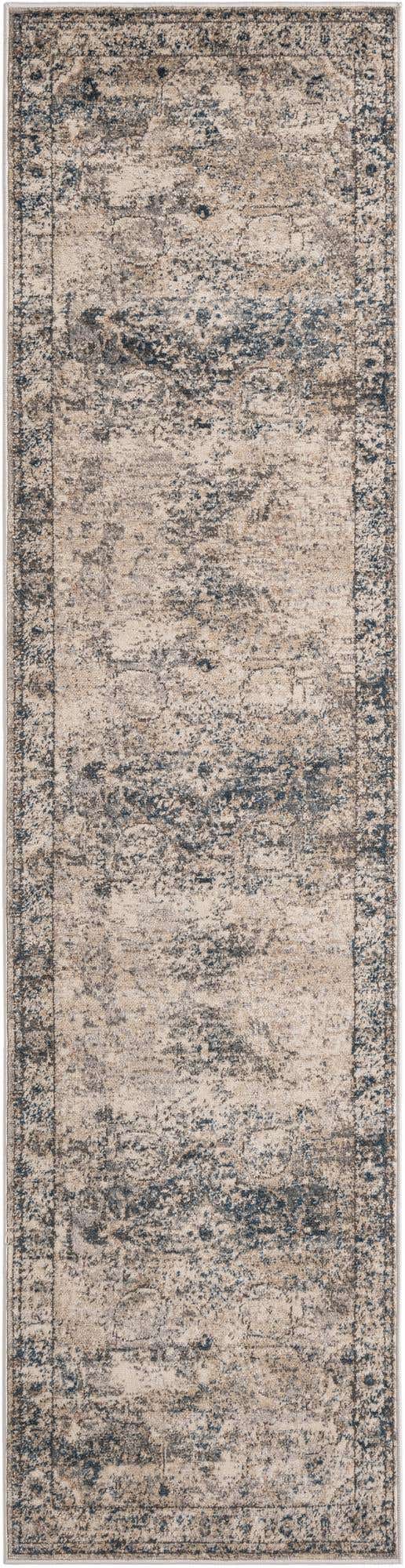 Gray 2' 7 x 10' Portland Runner Area Rug 85% Polypropylene & 15% Polyester Vintage Distressed Traditional Carpet for Home Decor for Sale at Rug Engine