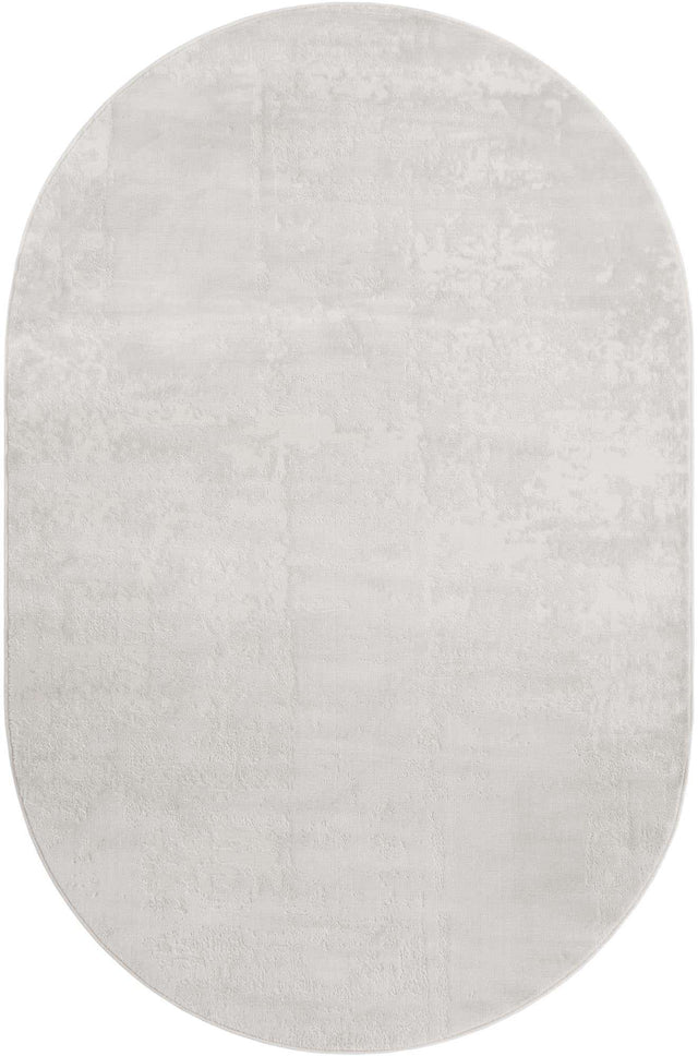 Ivory 5' 3 x 8' Finsbury Oval Area Rug 60% Polypropylene & 40% Polyester Contemporary Carpet for Living Rooms, Dining, Offices for Sale at Rug Engine