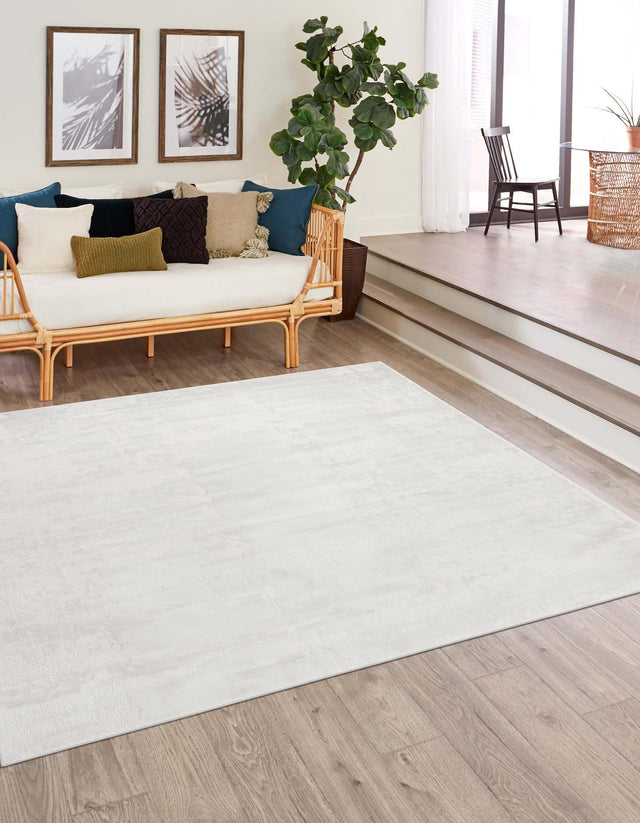 Ivory 7' 10 x 7' 10 Finsbury Square Area Rug 60% Polypropylene & 40% Polyester Contemporary Carpet for Living Rooms, Dining, Offices for Sale at Rug Engine