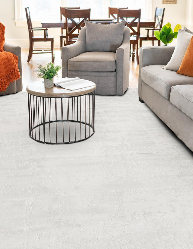 Ivory 7' 10 x 7' 10 Finsbury Square Area Rug 60% Polypropylene & 40% Polyester Contemporary Carpet for Living Rooms, Dining, Offices for Sale at Rug Engine