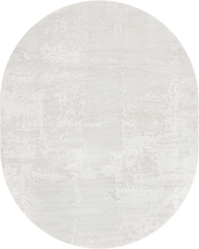 Ivory 7' 10 x 10' Finsbury Oval Area Rug 60% Polypropylene & 40% Polyester Contemporary Carpet for Living Rooms, Dining, Offices for Sale at Rug Engine