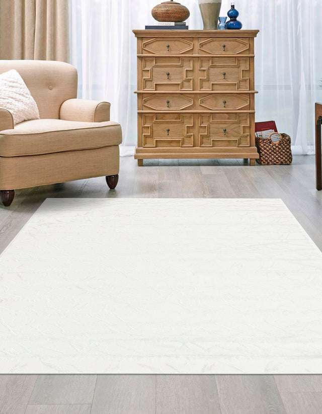 Ivory 5' 3 x 8' Finsbury Rectangle Area Rug 60% Polypropylene & 40% Polyester Contemporary Carpet for Living Rooms, Dining, Offices for Sale at Rug Engine