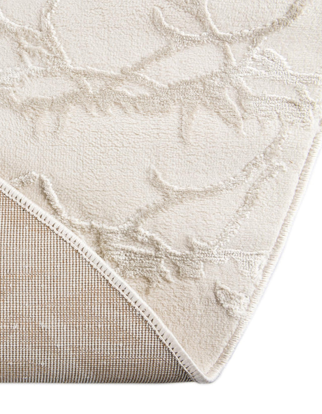 Ivory 5' 3 x 8' Finsbury Oval Area Rug 60% Polypropylene & 40% Polyester Contemporary Carpet for Living Rooms, Dining, Offices for Sale at Rug Engine