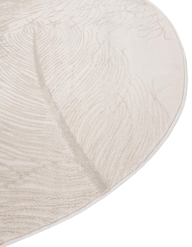 Ivory 7' 10 x 10' Finsbury Oval Area Rug 60% Polypropylene & 40% Polyester Contemporary Carpet for Living Rooms, Dining, Offices for Sale at Rug Engine