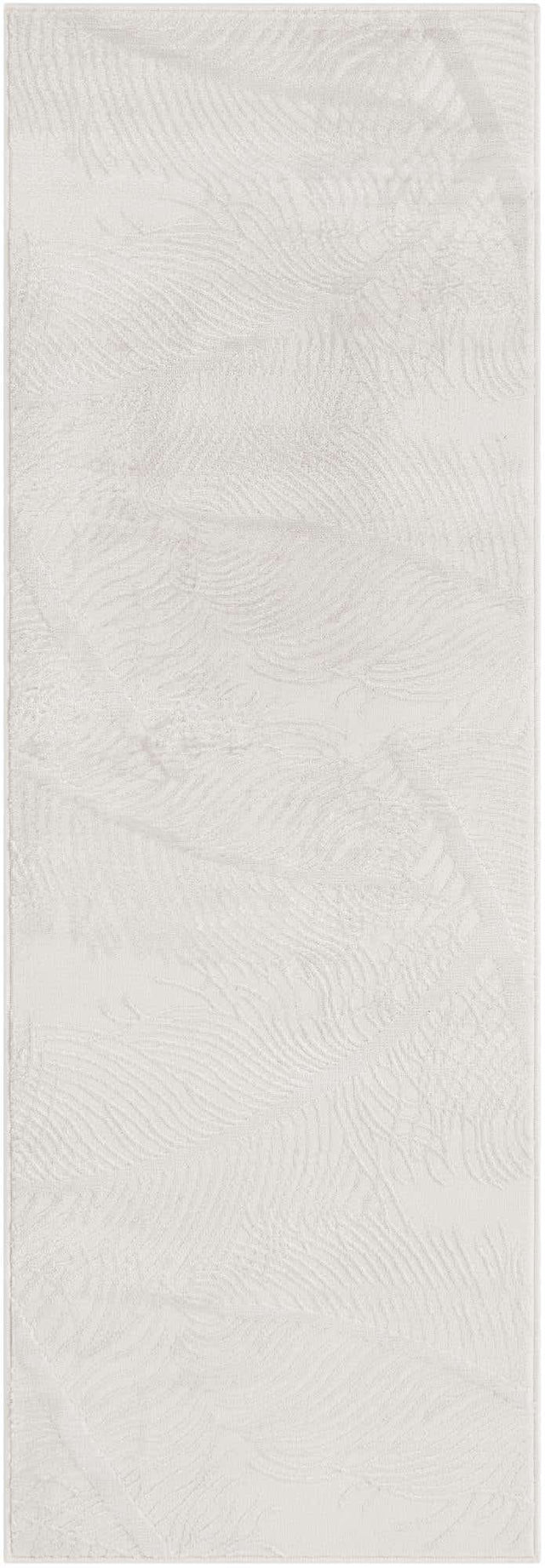 Ivory 2' x 6' 1 Finsbury Runner Area Rug 60% Polypropylene & 40% Polyester Contemporary Carpet for Living Rooms, Dining, Offices for Sale at Rug Engine
