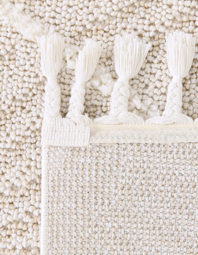 Ivory 9' x 12' Boho Rectangle Area Rug 100% Polyester With Cotton Backing Geometric Modern Boho Bohemian Decor Carpet for Living Rooms Office Dining Kitchen Unique Interior Design for Sale at Rug Engine