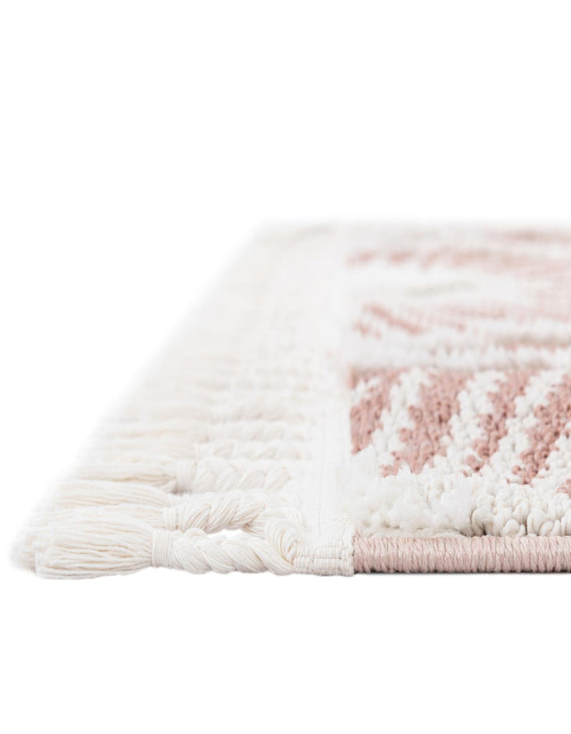 Pink 7' 10 x 7' 10 Boho Square Area Rug 100% Polyester With Cotton Backing Geometric Modern Boho Bohemian Decor Carpet for Living Rooms Office Dining Kitchen Unique Interior Design for Sale at Rug Engine