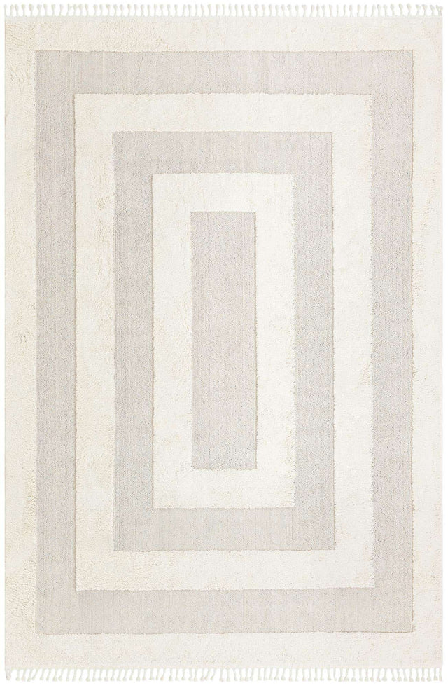 Ivory 9' 6 x 14' 3 Boho Rectangle Area Rug 100% Polyester With Cotton Backing Geometric Modern Boho Bohemian Decor Carpet for Living Rooms Office Dining Kitchen Unique Interior Design for Sale at Rug Engine