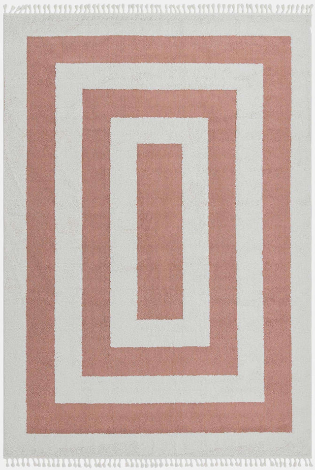 Pink 9' 6 x 14' 3 Boho Rectangle Area Rug 100% Polyester With Cotton Backing Geometric Modern Boho Bohemian Decor Carpet for Living Rooms Office Dining Kitchen Unique Interior Design for Sale at Rug Engine