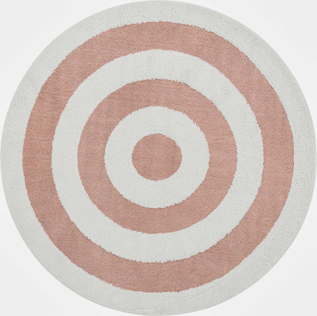 Pink 7' 10 x 7' 10 Boho Round Area Rug 100% Polyester With Cotton Backing Geometric Modern Boho Bohemian Decor Carpet for Living Rooms Office Dining Kitchen Unique Interior Design for Sale at Rug Engine