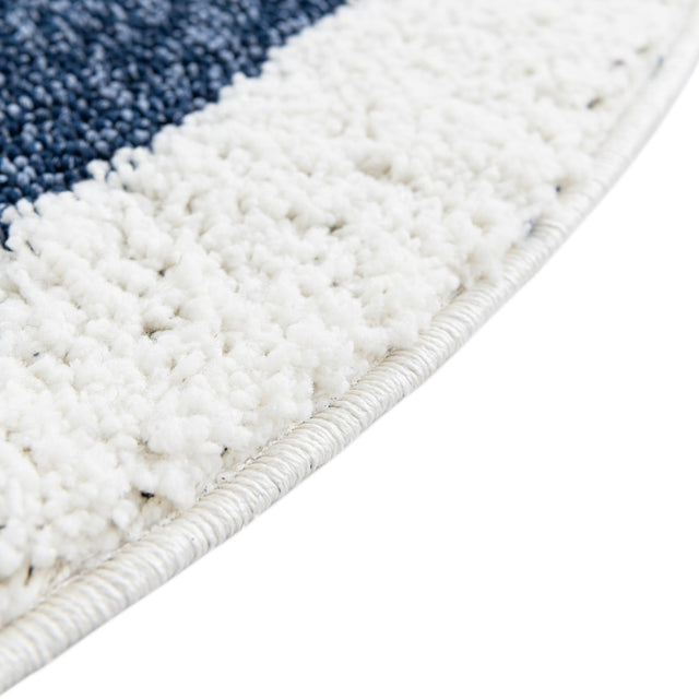 Blue 5' 3 x 5' 3 Boho Round Area Rug 100% Polyester With Cotton Backing Geometric Modern Boho Bohemian Decor Carpet for Living Rooms Office Dining Kitchen Unique Interior Design for Sale at Rug Engine