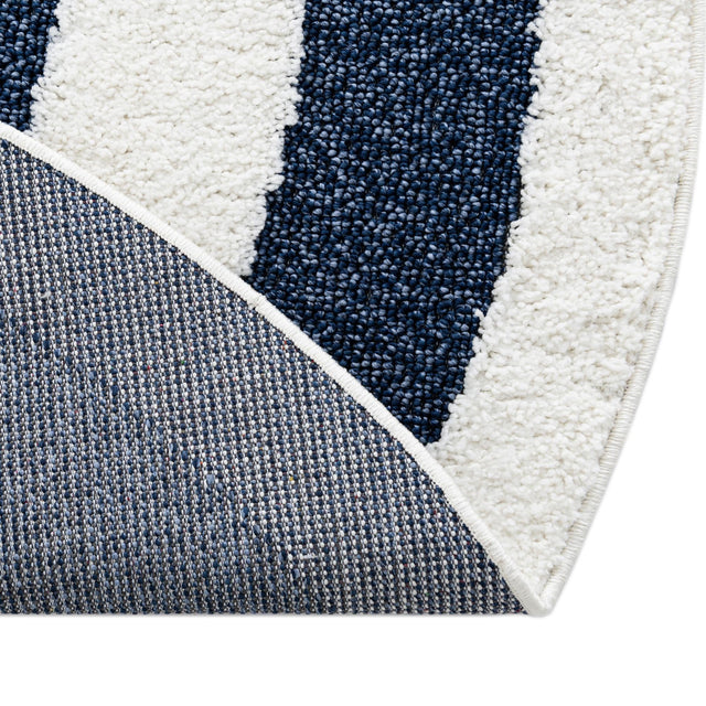 Blue 7' 10 x 7' 10 Boho Round Area Rug 100% Polyester With Cotton Backing Geometric Modern Boho Bohemian Decor Carpet for Living Rooms Office Dining Kitchen Unique Interior Design for Sale at Rug Engine