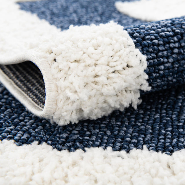 Blue 2' x 6' 1 Boho Runner Area Rug 100% Polyester With Cotton Backing Geometric Modern Boho Bohemian Decor Carpet for Living Rooms Office Dining Kitchen Unique Interior Design for Sale at Rug Engine