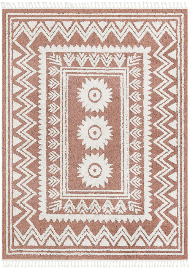 Pink 9' x 12' Boho Rectangle Area Rug 100% Polyester With Cotton Backing Geometric Modern Boho Bohemian Decor Carpet for Living Rooms Office Dining Kitchen Unique Interior Design for Sale at Rug Engine