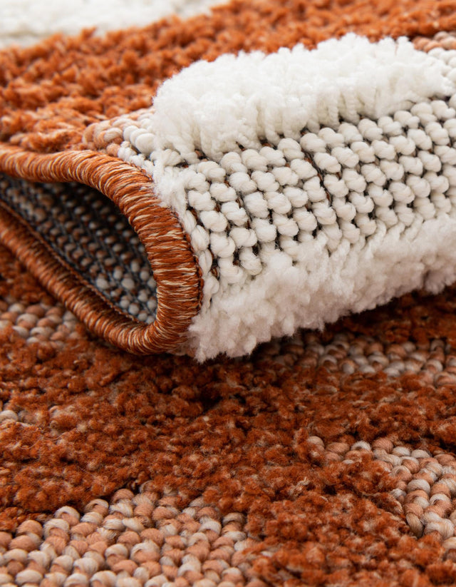 Rust Red 7' 10 x 7' 10 Boho Square Area Rug 100% Polyester With Cotton Backing Geometric Modern Boho Bohemian Decor Carpet for Living Rooms Office Dining Kitchen Unique Interior Design for Sale at Rug Engine