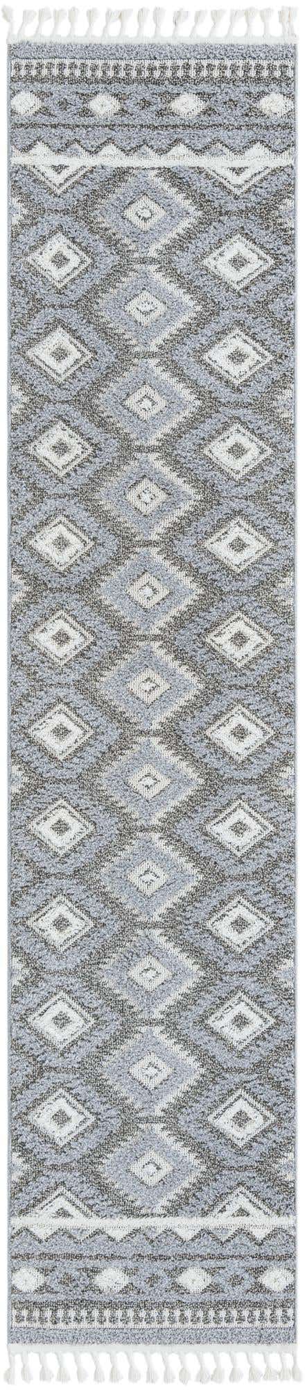 Gray 2' 7 x 12' Boho Runner Area Rug 100% Polyester With Cotton Backing Geometric Modern Boho Bohemian Decor Carpet for Living Rooms Office Dining Kitchen Unique Interior Design for Sale at Rug Engine