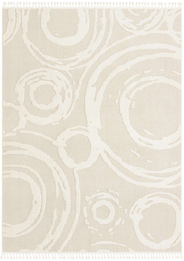 Ivory 9' 6 x 14' 3 Boho Rectangle Area Rug 100% Polyester With Cotton Backing Geometric Modern Boho Bohemian Decor Carpet for Living Rooms Office Dining Kitchen Unique Interior Design for Sale at Rug Engine
