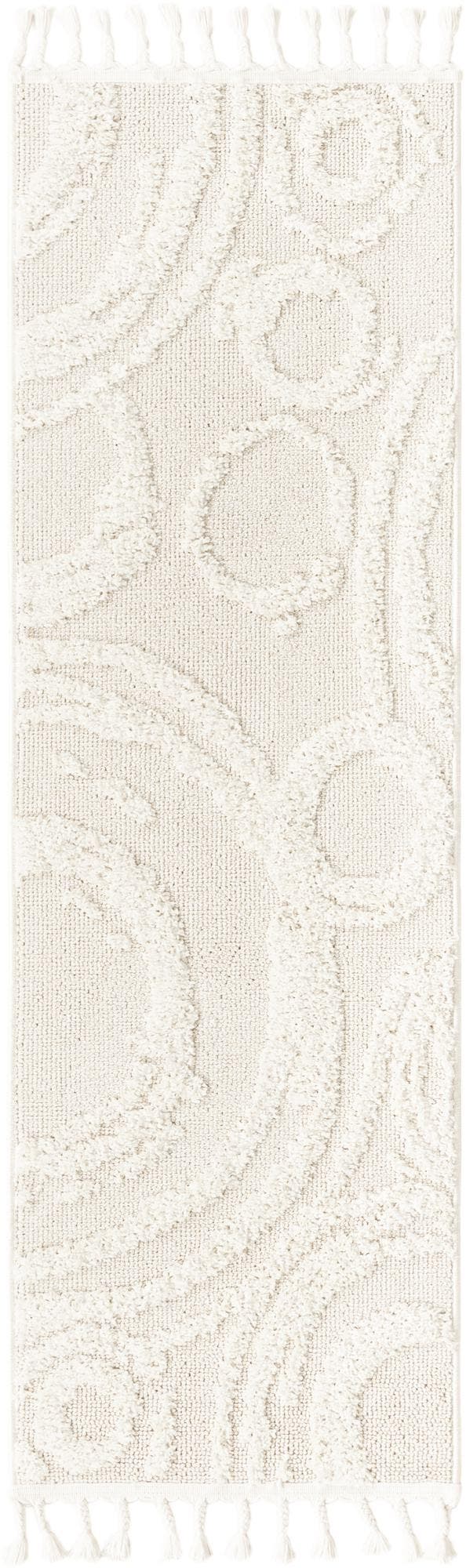 Ivory 2' x 6' 1 Boho Runner Area Rug 100% Polyester With Cotton Backing Geometric Modern Boho Bohemian Decor Carpet for Living Rooms Office Dining Kitchen Unique Interior Design for Sale at Rug Engine