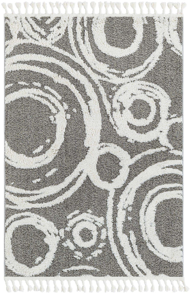 Gray 4' 1 x 6' 1 Boho Rectangle Area Rug 100% Polyester With Cotton Backing Geometric Modern Boho Bohemian Decor Carpet for Living Rooms Office Dining Kitchen Unique Interior Design for Sale at Rug Engine