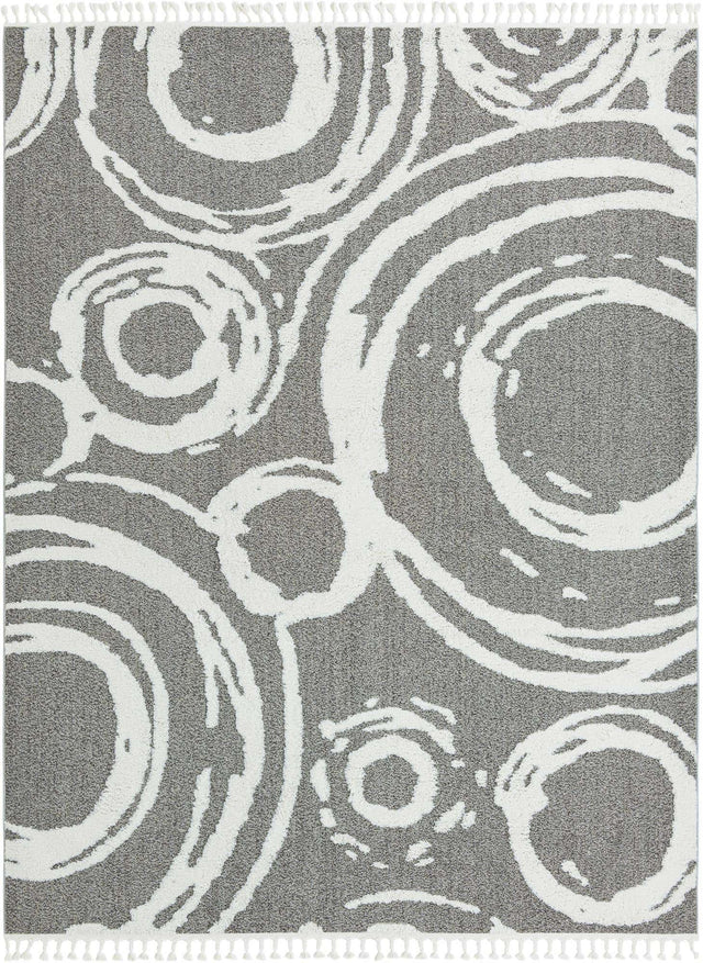 Gray 9' x 12' Boho Rectangle Area Rug 100% Polyester With Cotton Backing Geometric Modern Boho Bohemian Decor Carpet for Living Rooms Office Dining Kitchen Unique Interior Design for Sale at Rug Engine