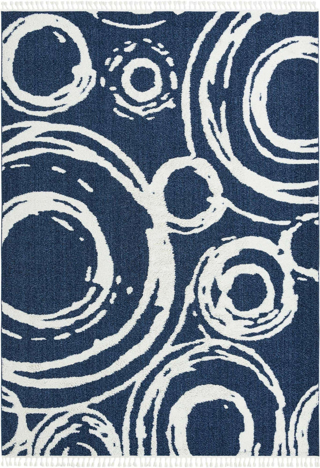 Blue 9' 6 x 14' 3 Boho Rectangle Area Rug 100% Polyester With Cotton Backing Geometric Modern Boho Bohemian Decor Carpet for Living Rooms Office Dining Kitchen Unique Interior Design for Sale at Rug Engine