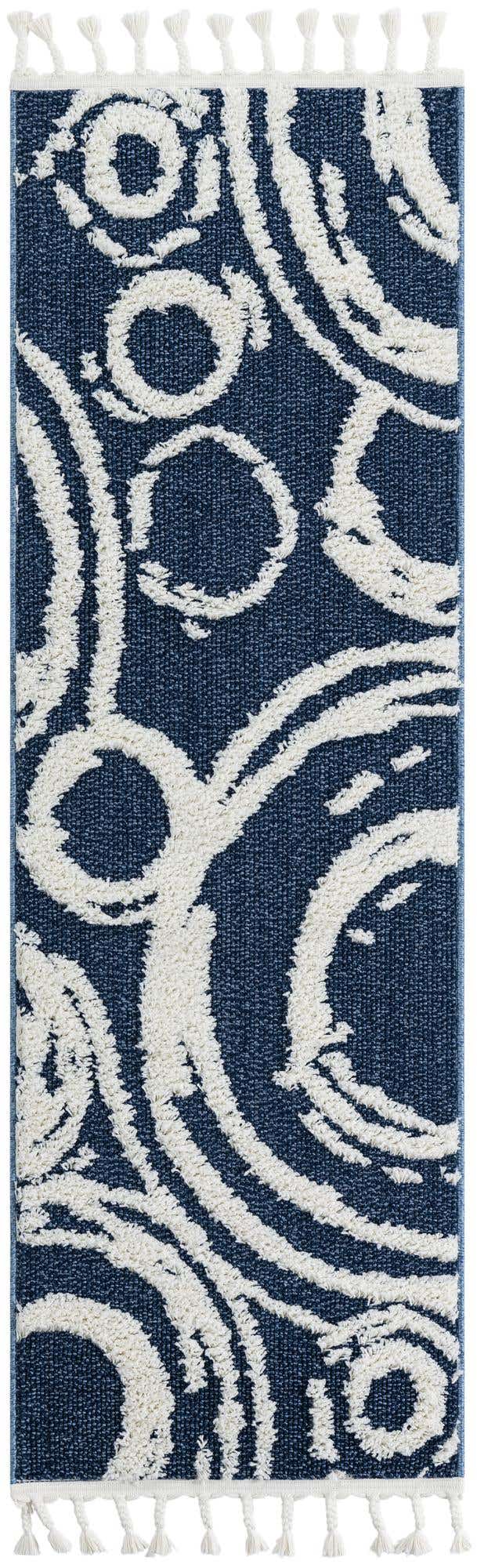 Blue 2' x 6' 1 Boho Runner Area Rug 100% Polyester With Cotton Backing Geometric Modern Boho Bohemian Decor Carpet for Living Rooms Office Dining Kitchen Unique Interior Design for Sale at Rug Engine