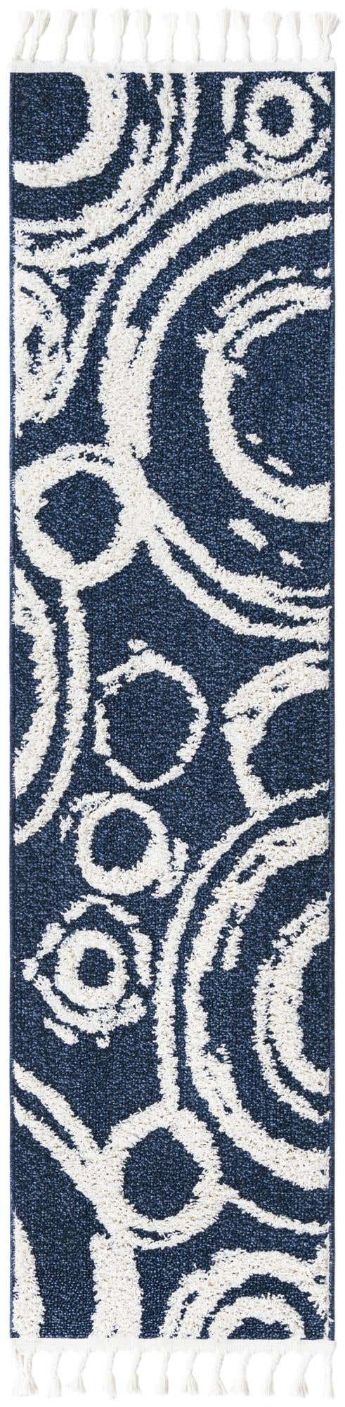 Blue 2' x 8' Boho Runner Area Rug 100% Polyester With Cotton Backing Geometric Modern Boho Bohemian Decor Carpet for Living Rooms Office Dining Kitchen Unique Interior Design for Sale at Rug Engine