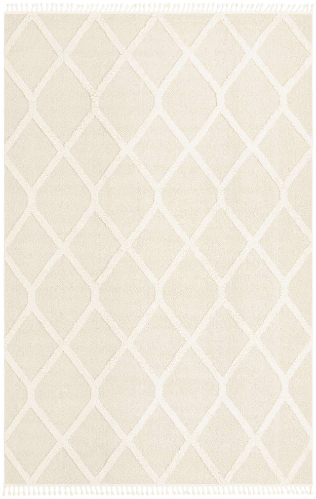 Ivory 9' 6 x 14' 3 Boho Rectangle Area Rug 100% Polyester With Cotton Backing Geometric Modern Boho Bohemian Decor Carpet for Living Rooms Office Dining Kitchen Unique Interior Design for Sale at Rug Engine