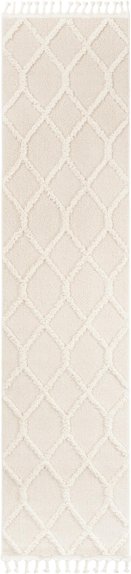 Ivory 2' x 8' Boho Runner Area Rug 100% Polyester With Cotton Backing Geometric Modern Boho Bohemian Decor Carpet for Living Rooms Office Dining Kitchen Unique Interior Design for Sale at Rug Engine