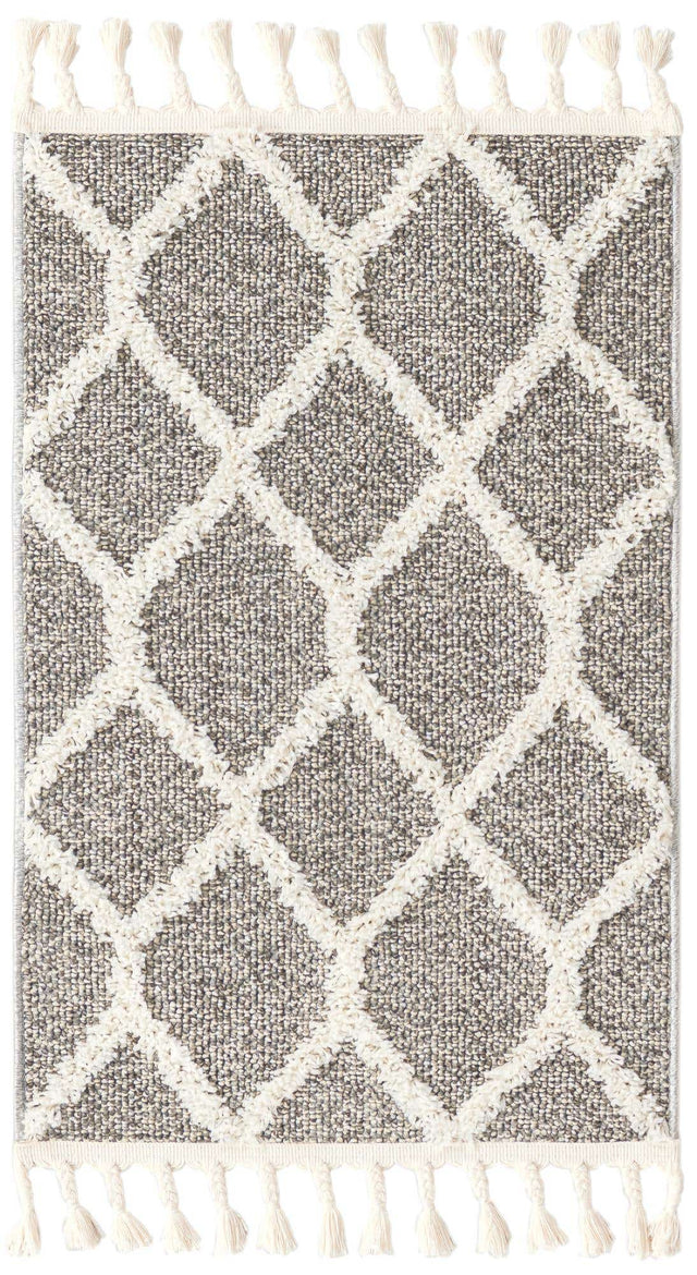Gray 2' x 3' 1 Boho Rectangle Area Rug 100% Polyester With Cotton Backing Geometric Modern Boho Bohemian Decor Carpet for Living Rooms Office Dining Kitchen Unique Interior Design for Sale at Rug Engine